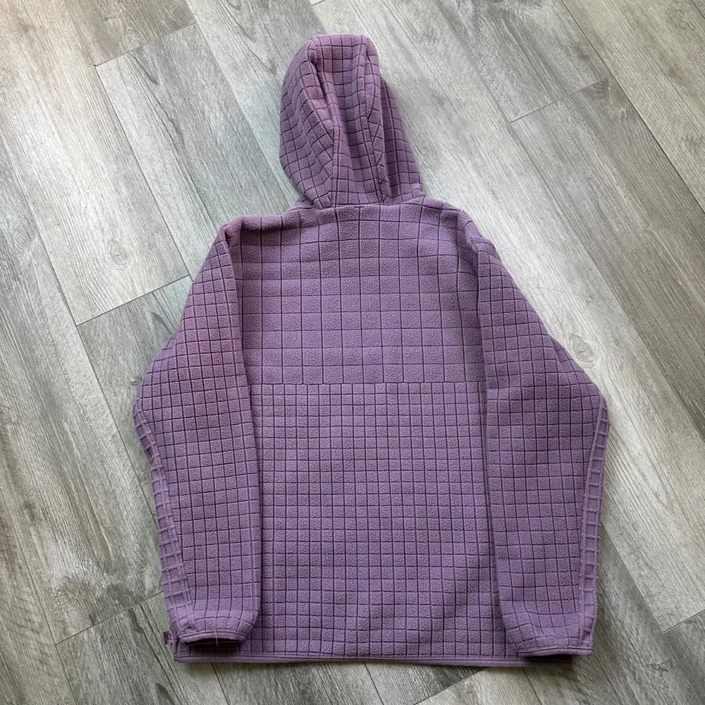 Lululemon Purple Grid Fleece Hoodie Pullover Soft Quilted Texture Women's